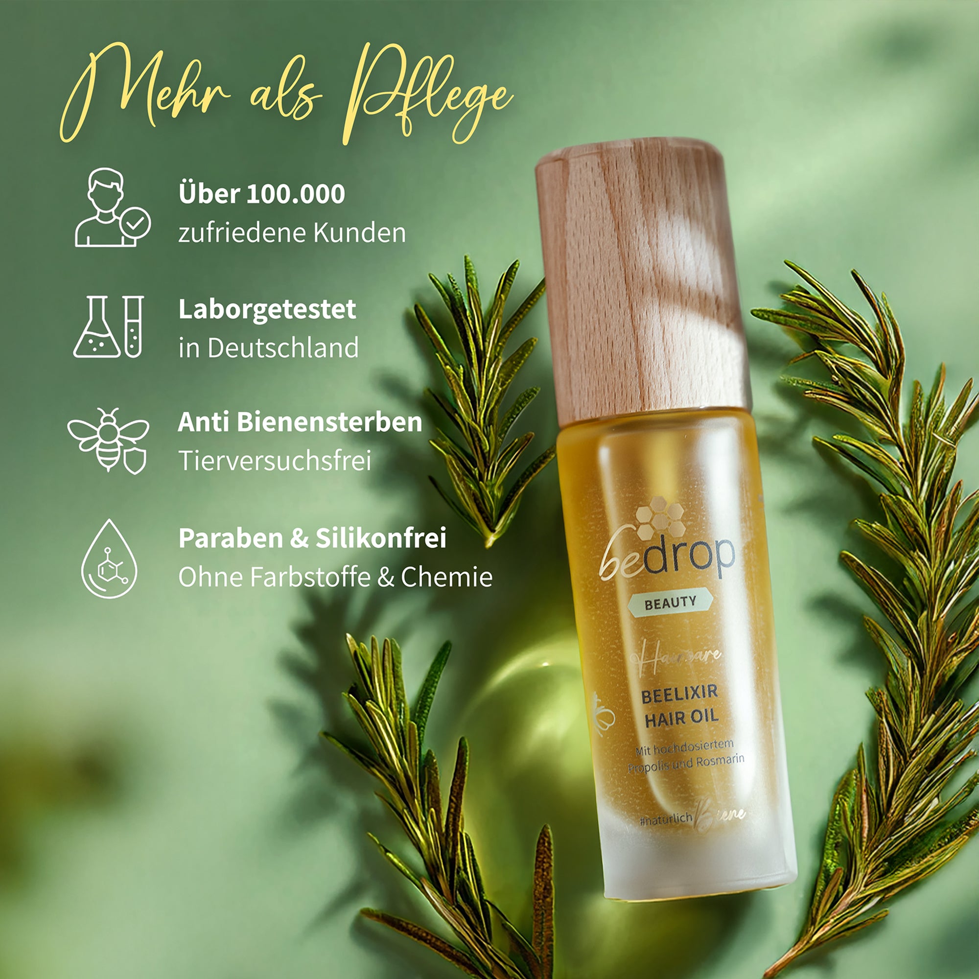 BEELIXIR ACEITE CAPILAR / Aceite capilar con miel de manuka, propóleo y extracto de romero - 30ml