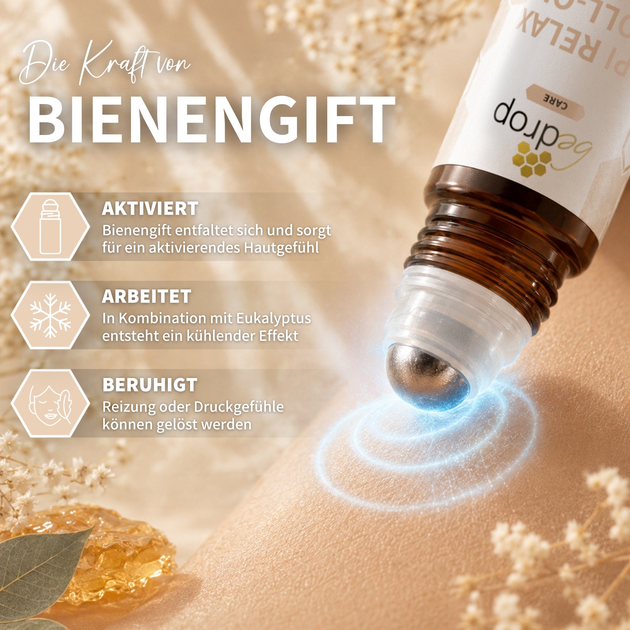 Set de relajación con veneno de abeja: Bee Cream + Api Relax Roll On para una relajación refrescante
