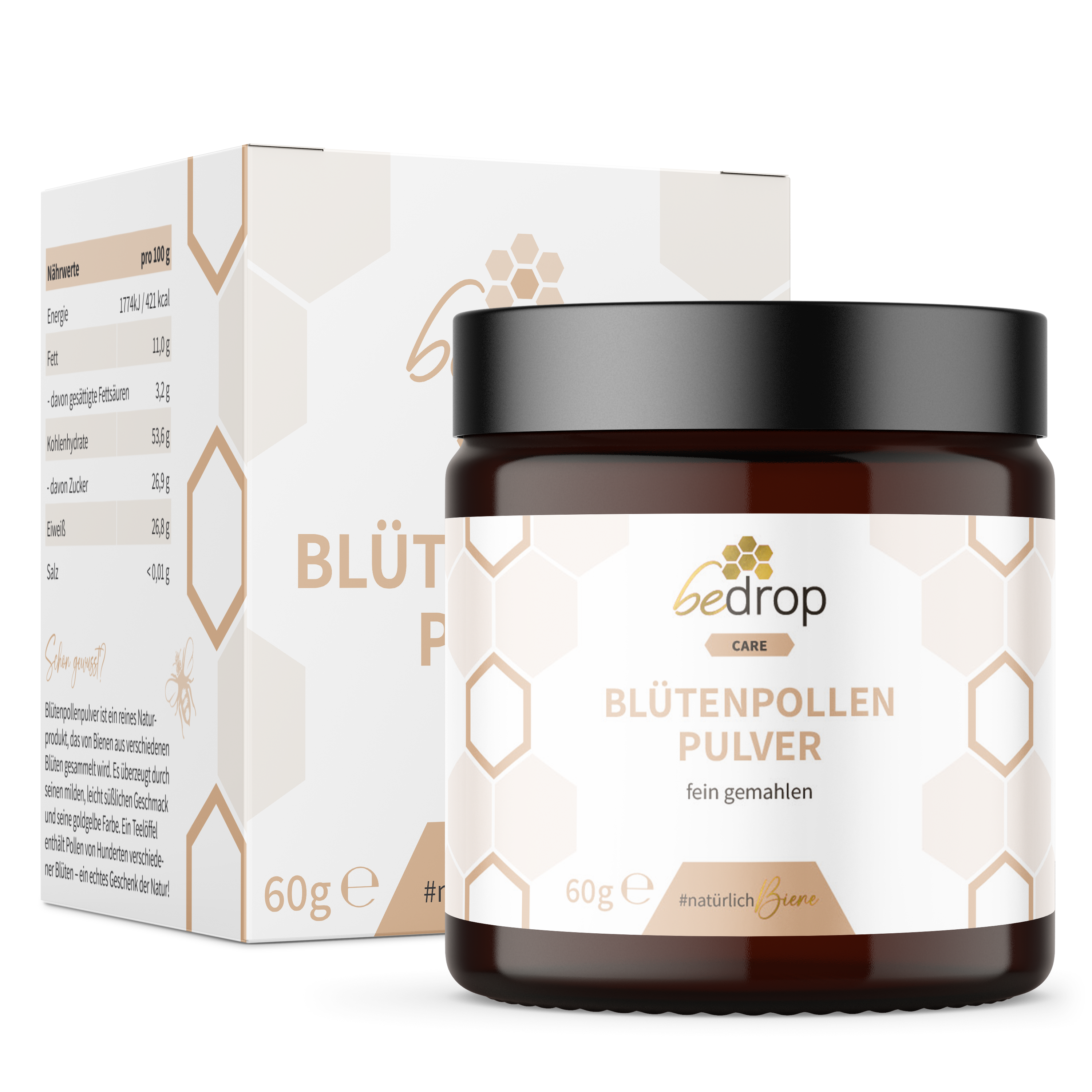 Polen de flores en polvo / polen de abeja - 60g (polen de flores molido)