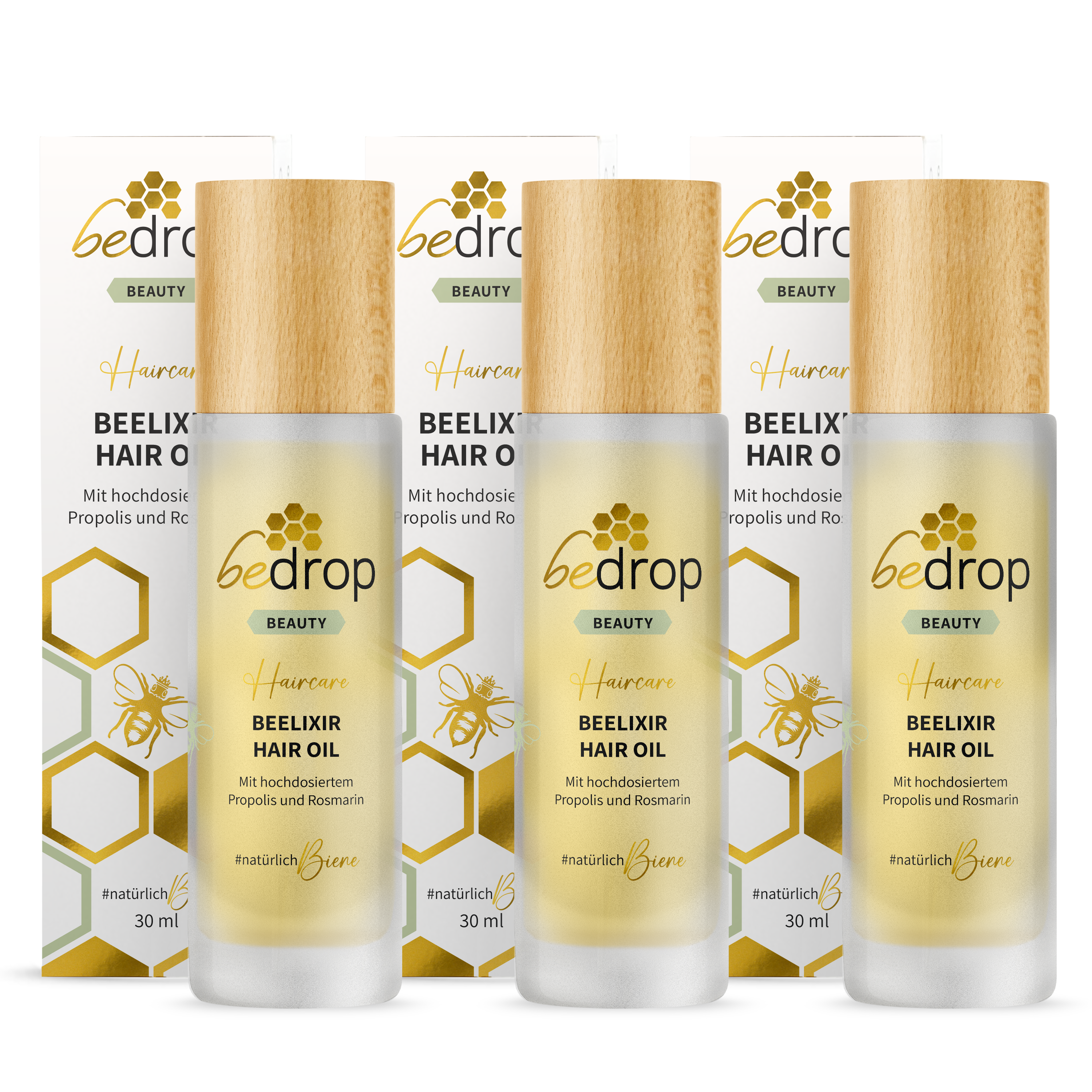 Lote: 3x BEELIXIR ACEITE CAPILAR / aceite capilar con miel de manuka, propóleo y extracto de romero - 30ml