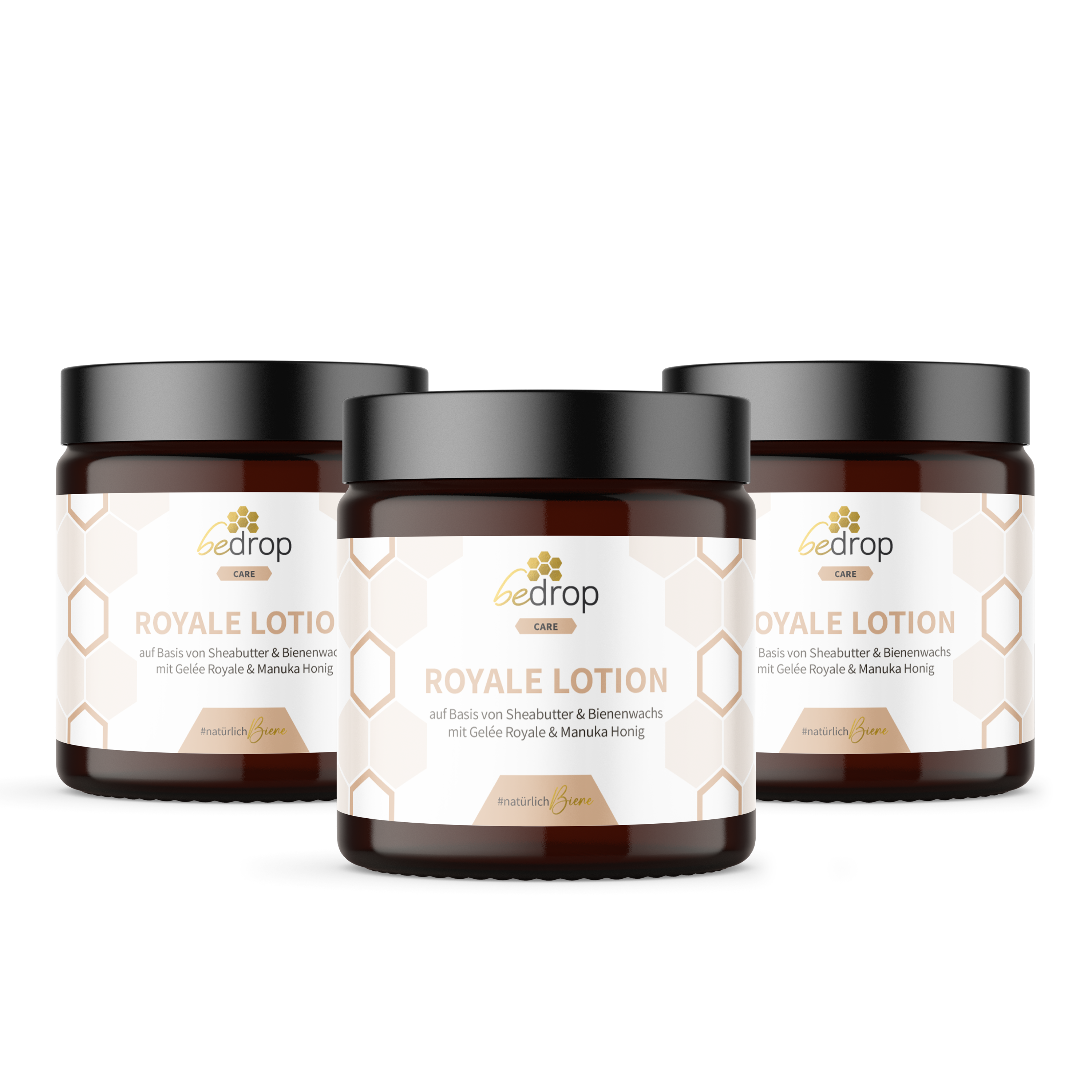 Set de valor: 3x Royale Lotion loción corporal con jalea real, manteca de karité y miel de manuka en un set de 3