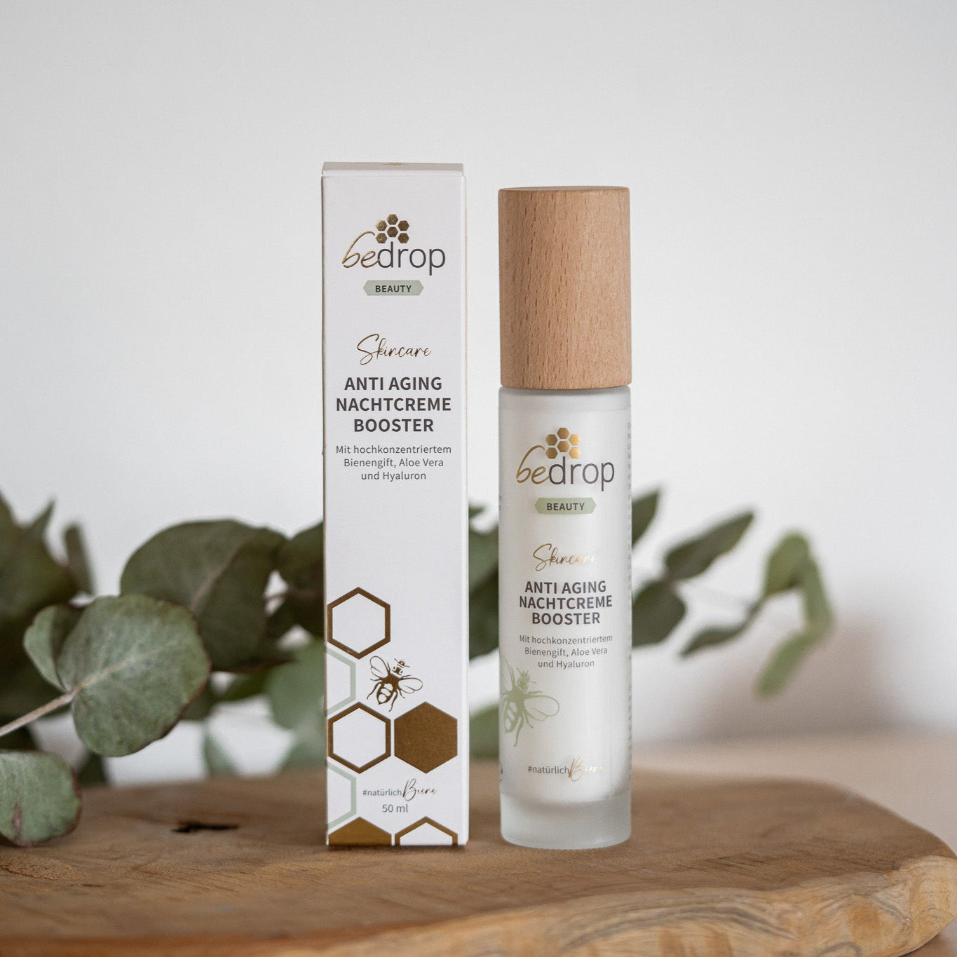 CREMA DE NOCHE ANTIENVEJECIMIENTO BOOSTER / cuidado regenerador de noche con veneno de abeja, aloe vera y ácido hialurónico - 50ml