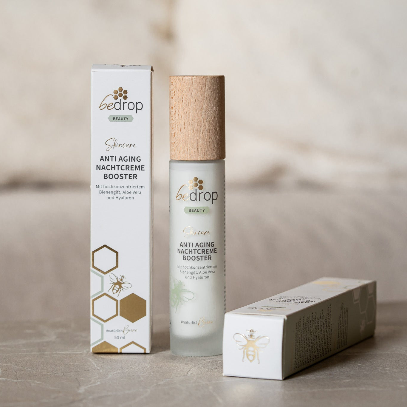 Lote: 3 CREMA DE NOCHE ANTIENVEJECIMIENTO BOOSTER / tratamiento regenerador de noche con veneno de abeja, aloe vera y ácido hialurónico - 50ml