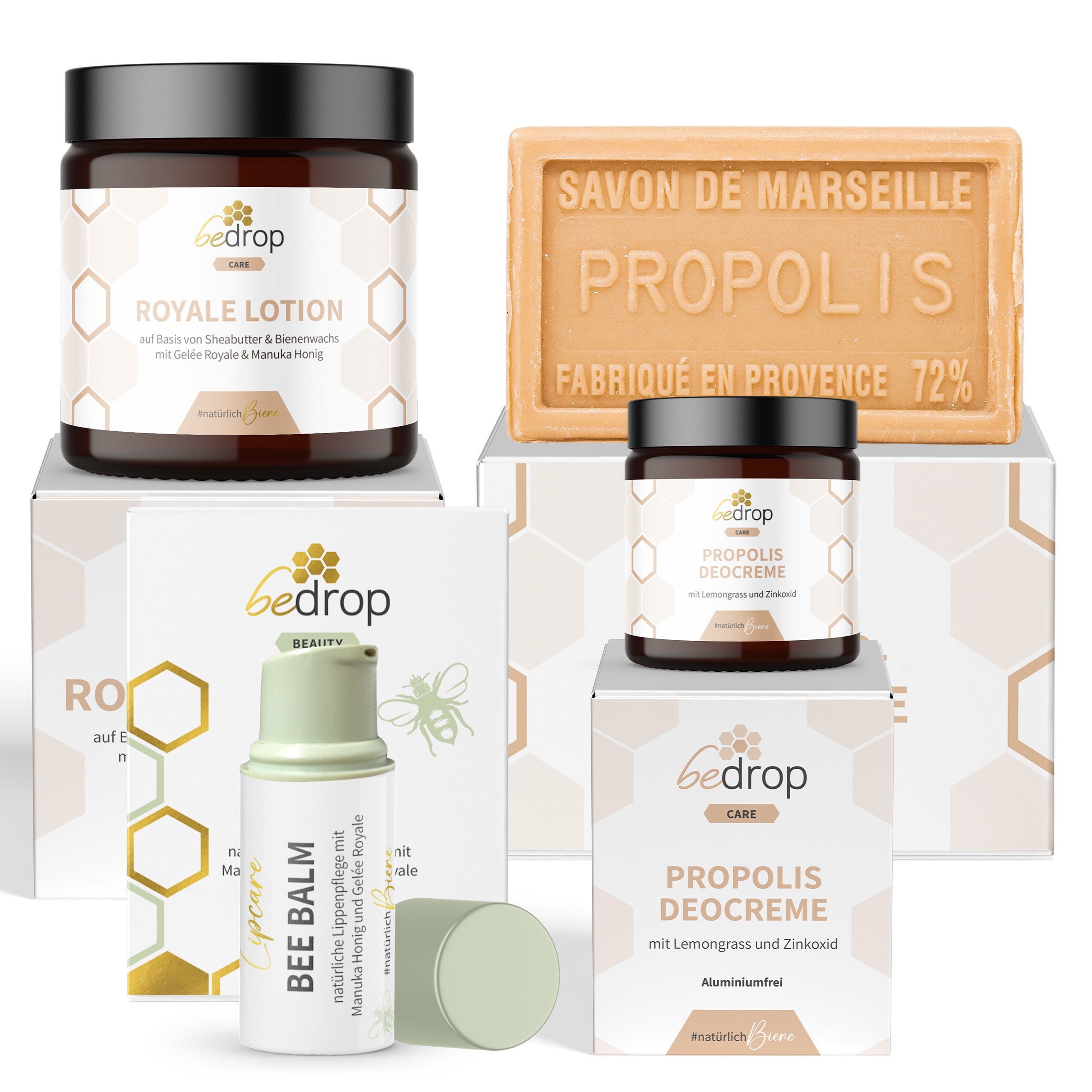 Summer Care Set | Bálsamo de Abeja, Crema Desodorante, Jabón y Loción Royale