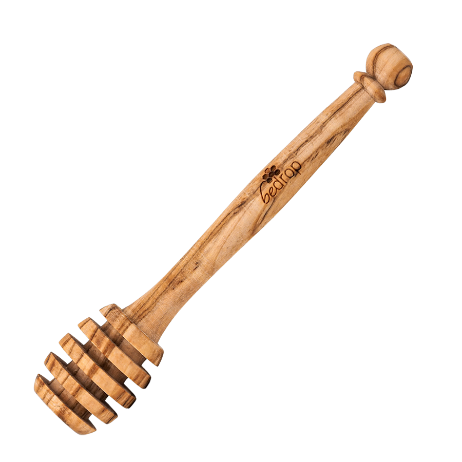 Cuchara de miel de auténtica madera de olivo