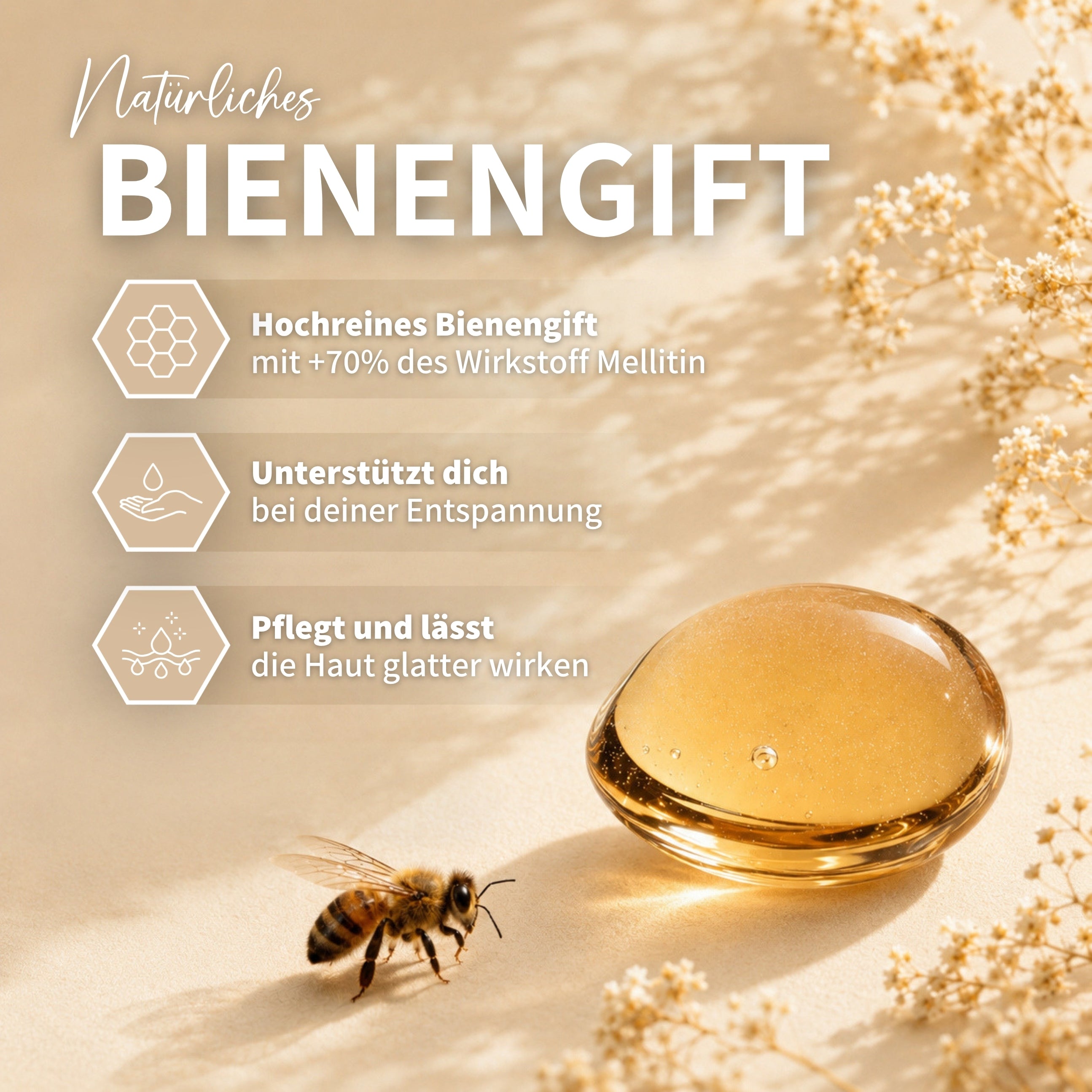 Bee Cream pomada de veneno de abeja con 8 extractos de hierbas - 100g