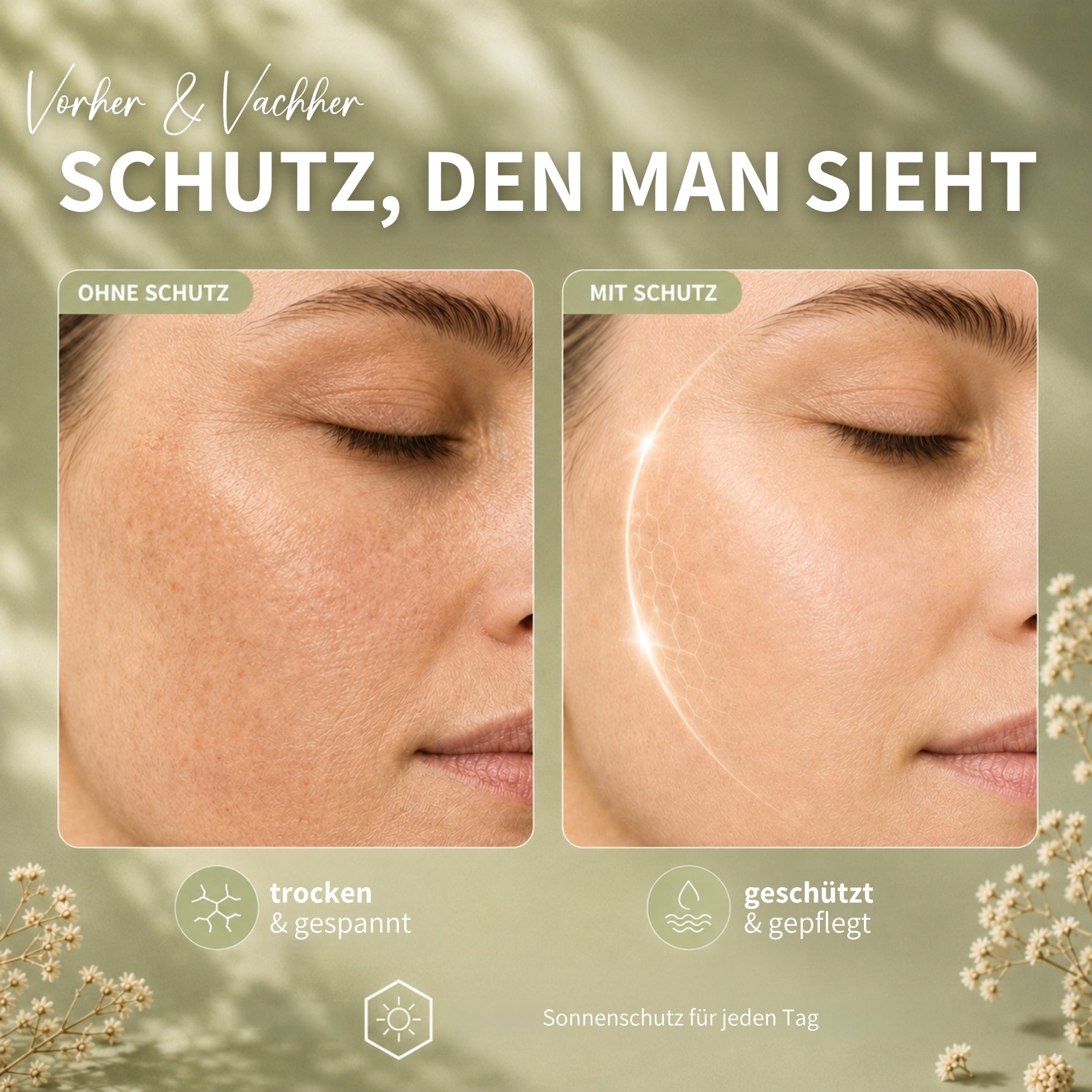 Set de protección solar: Bálsamo labial Sun Balm, crema facial/protector solar Hive Protect + spray solar y after-sun, SPF 30 y SPF 50+