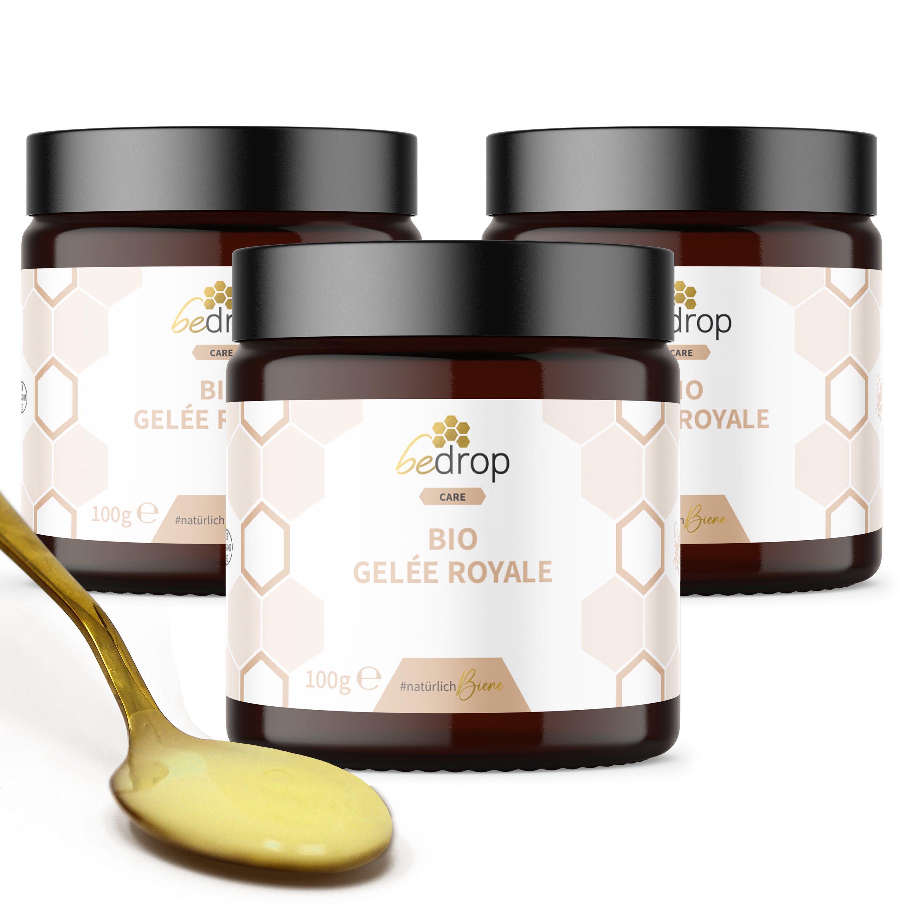 Value set: 3x jalea real ecológica fresca - 100g pura (certificada ecológica) a un precio especial