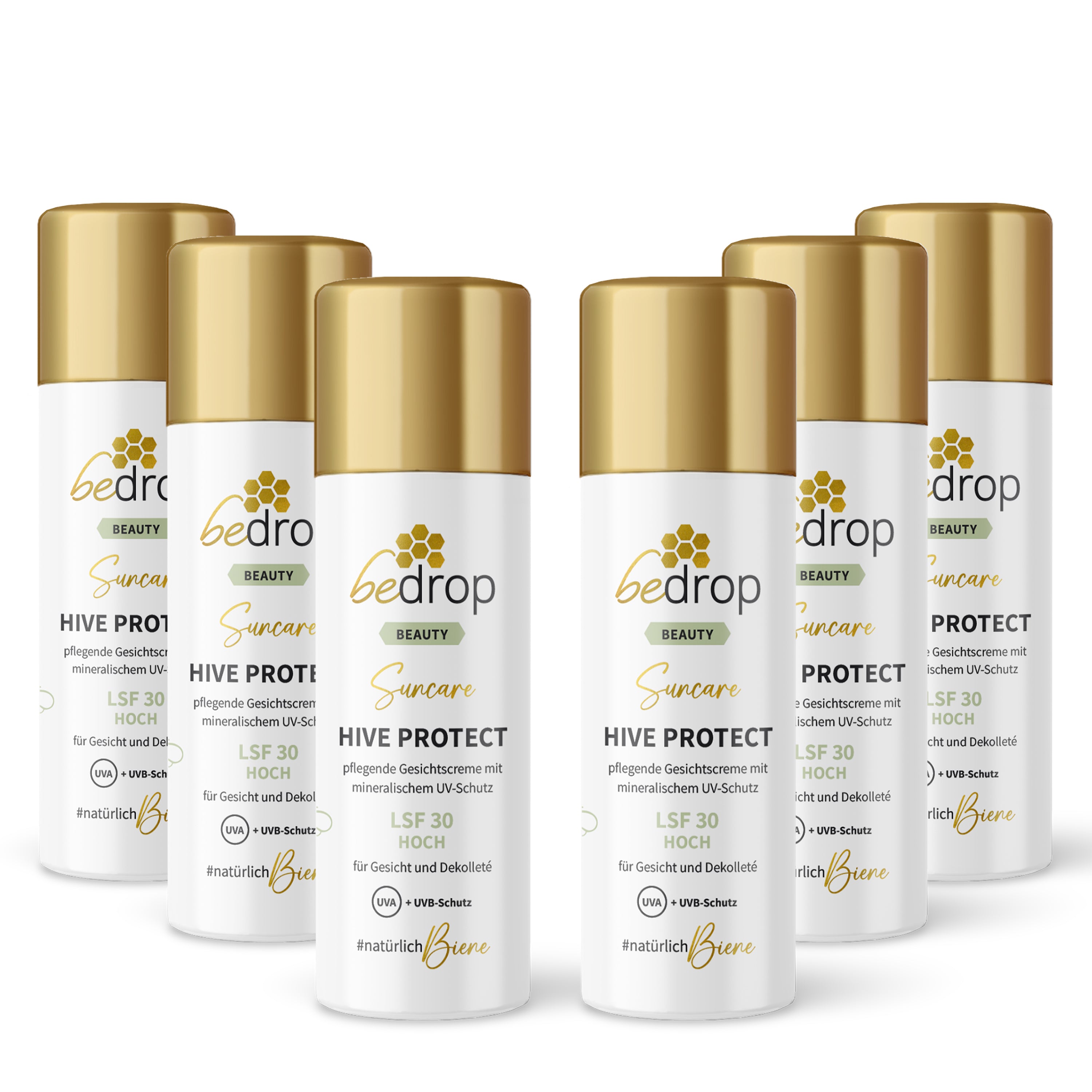 Lote promocional: 6 unidades de HIVE PROTECT SPF 30 - Crema solar facial con protección mineral contra los rayos UVA y UVB  - 50 ml