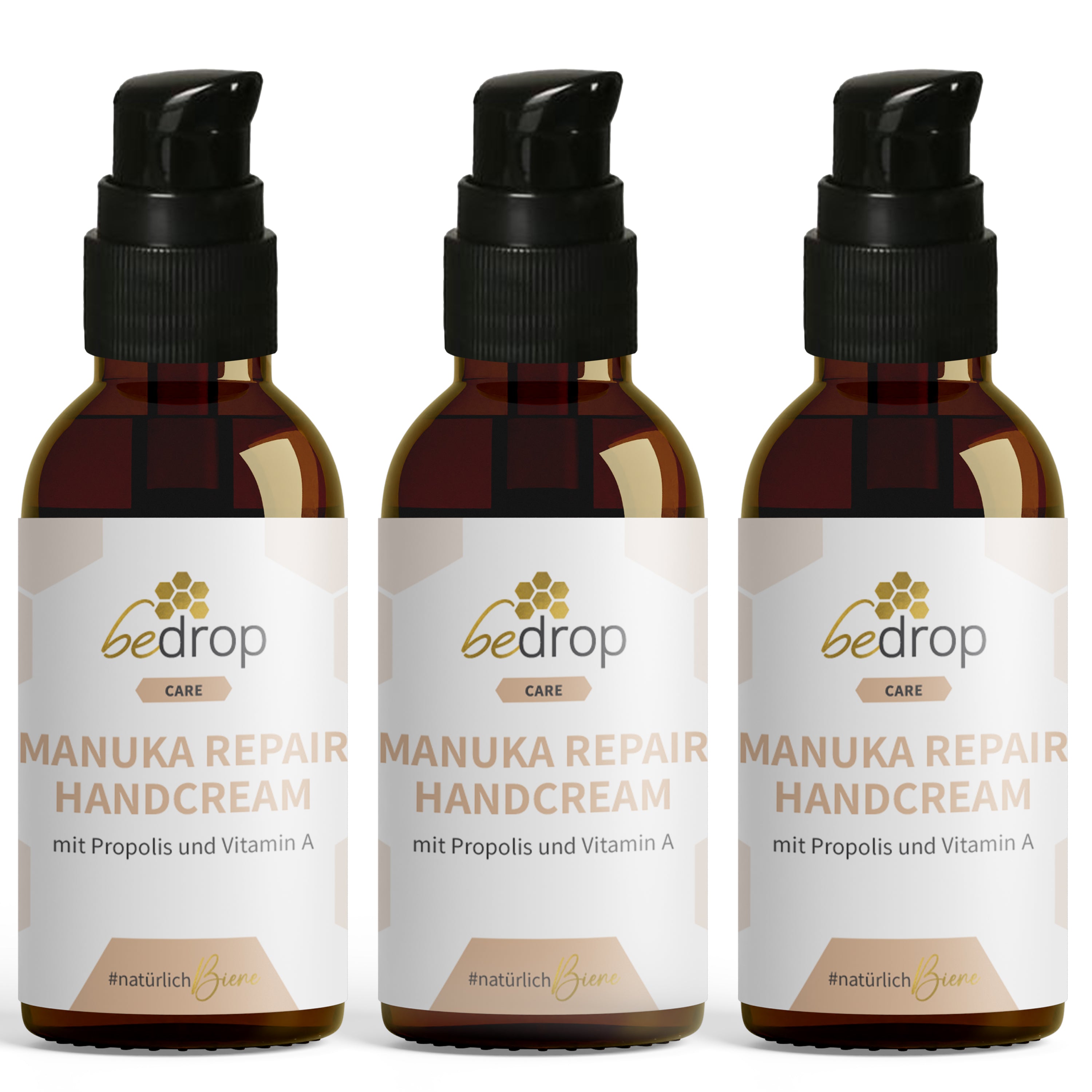 Set: 3x Crema de Manos Reparadora de Manuka / Crema de manos con miel de manuka, propóleo y vitamina A en set de 3