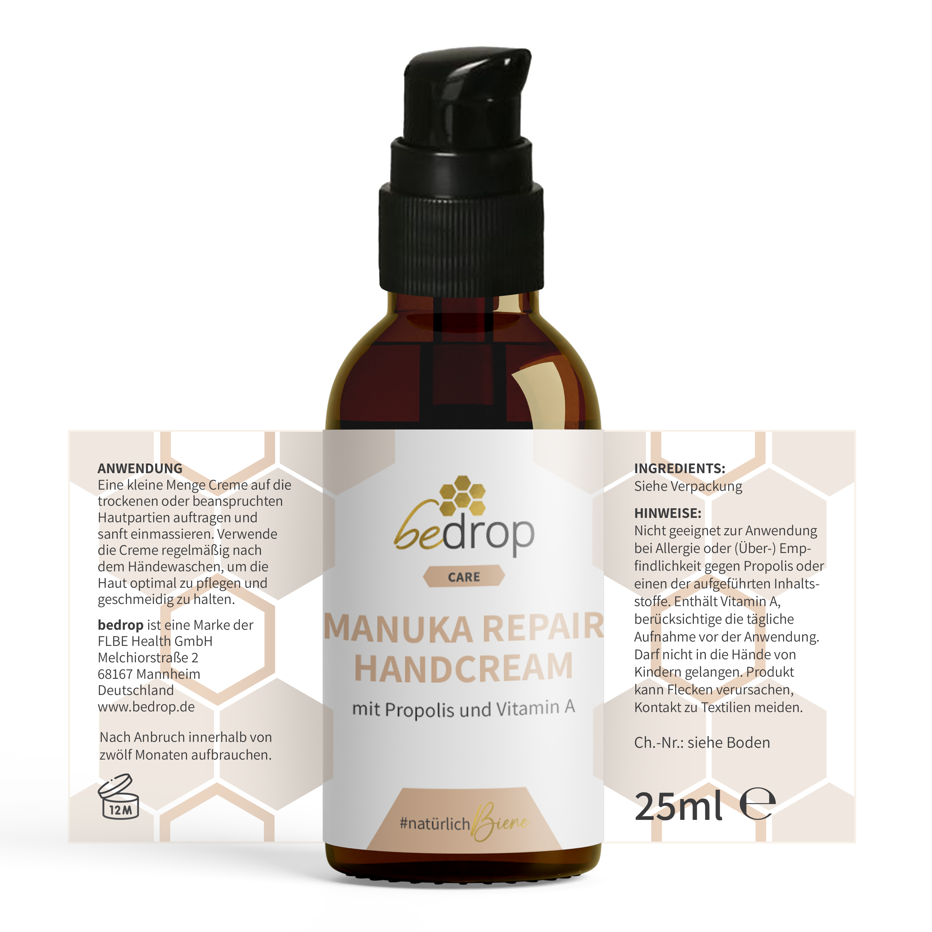 Set: 3x Crema de Manos Reparadora de Manuka / Crema de manos con miel de manuka, propóleo y vitamina A en set de 3