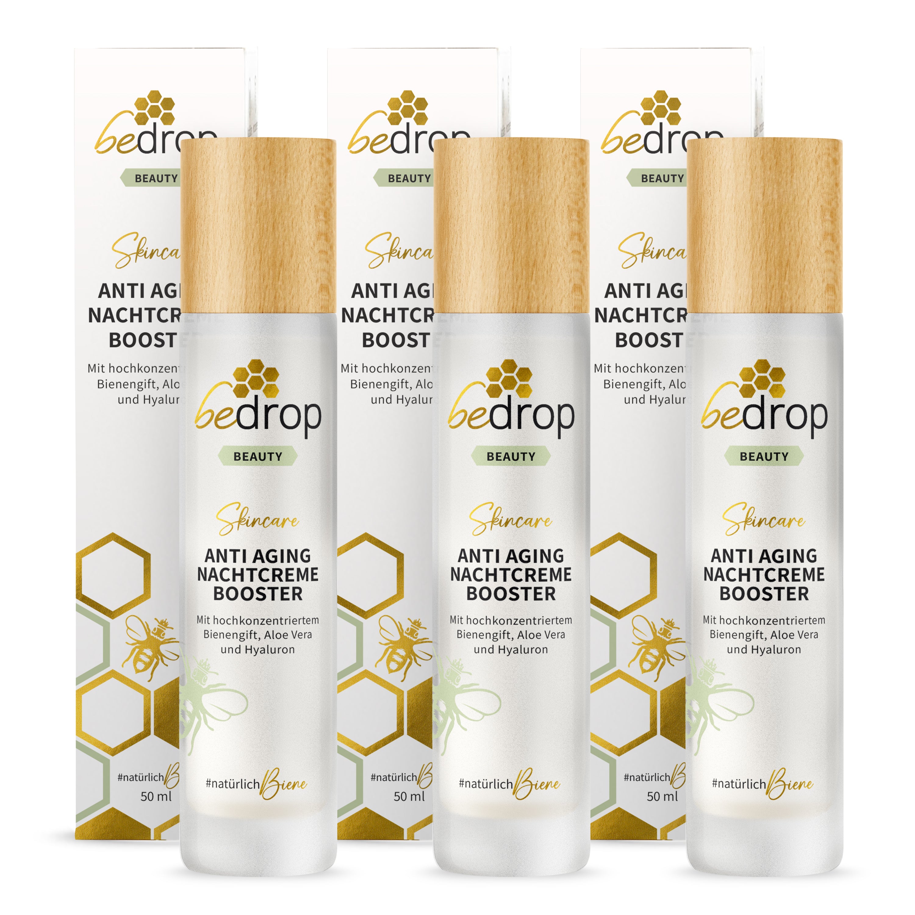 Lote: 3 CREMA DE NOCHE ANTIENVEJECIMIENTO BOOSTER / tratamiento regenerador de noche con veneno de abeja, aloe vera y ácido hialurónico - 50ml