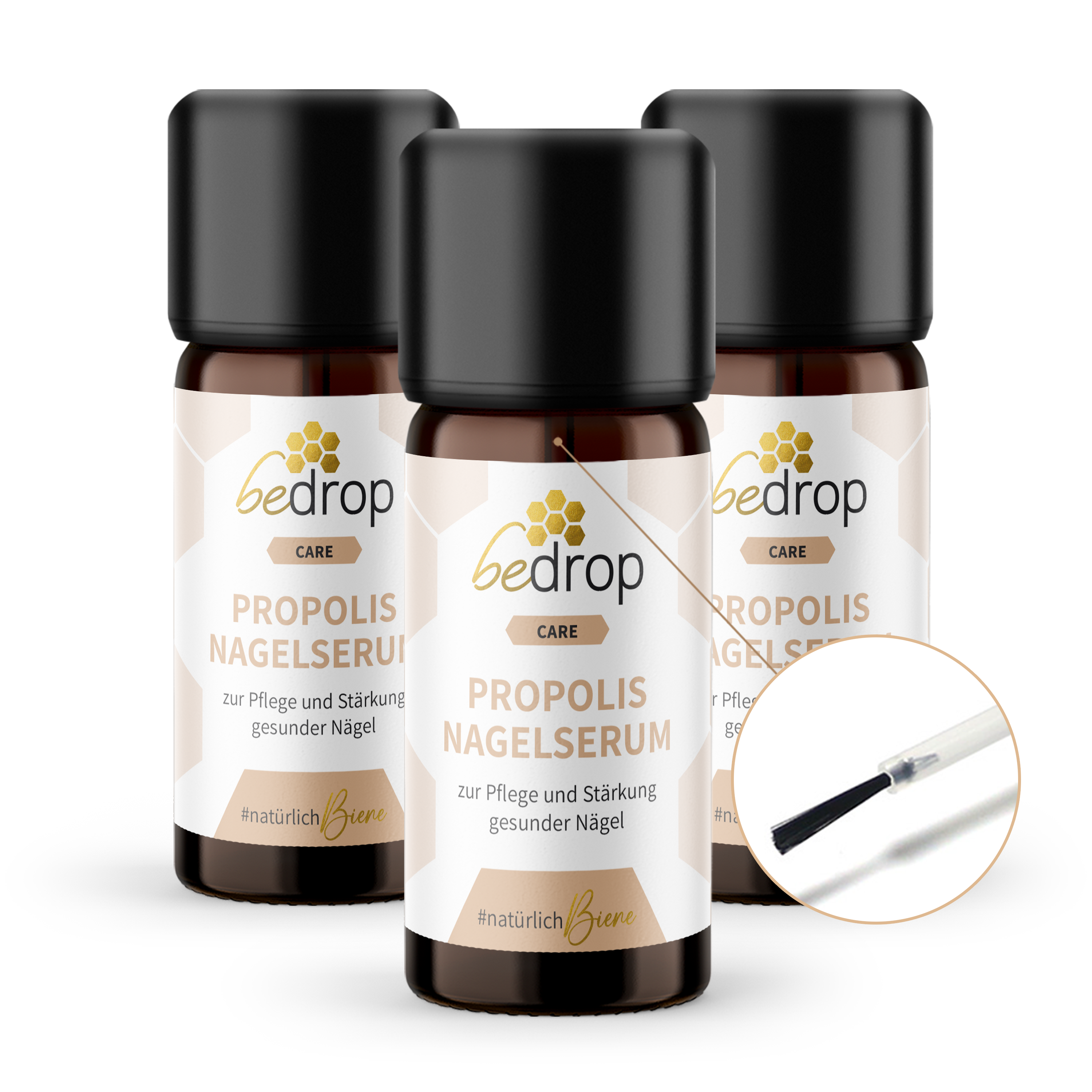 Lote: 3x suero de propóleo para uñas - cuidado de las uñas con altas dosis de propóleo y 4 aceites esenciales - 10ml