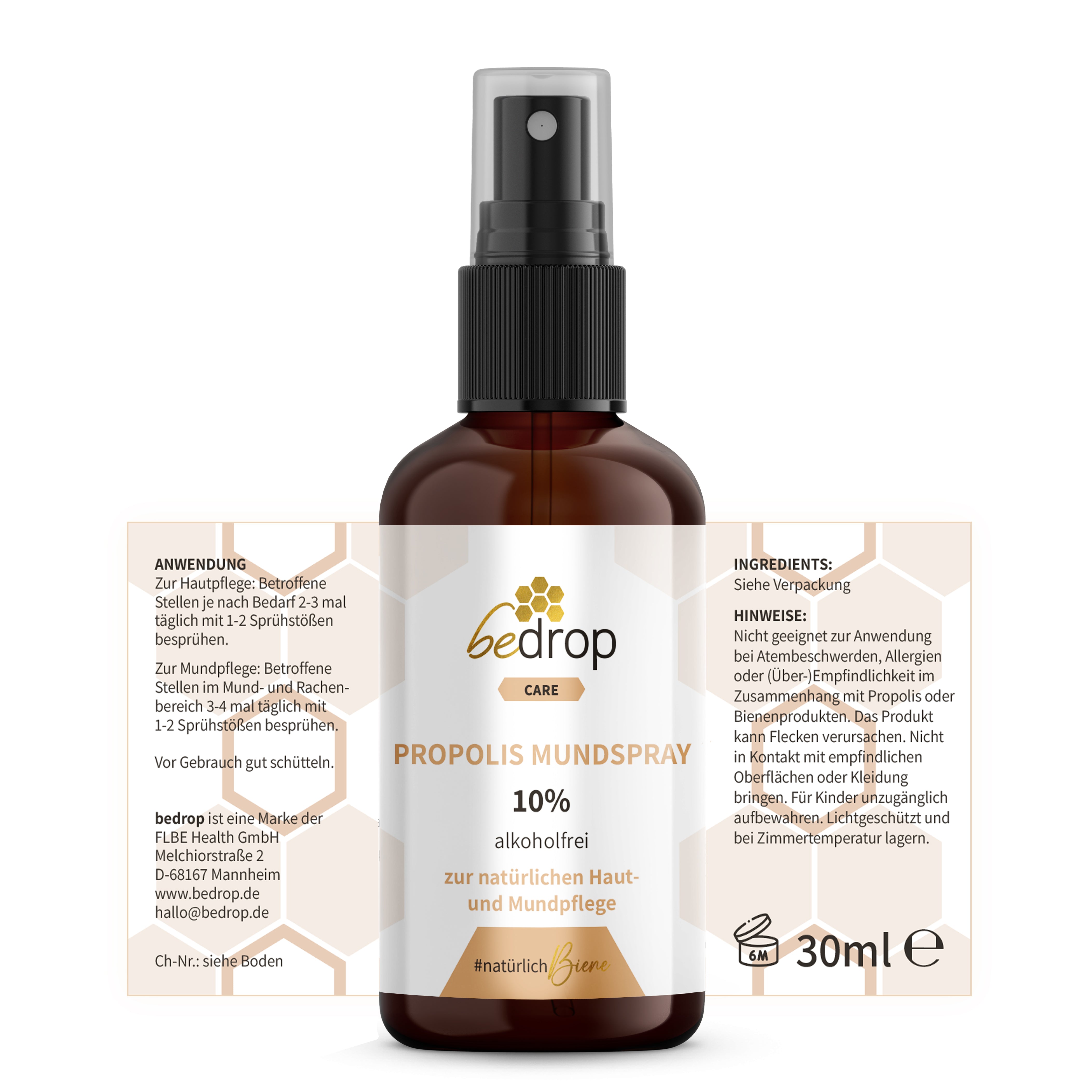 Lote: 3 tintura de propóleo en spray bucal (sin alcohol y soluble en agua) - 30 ml en lote de 3