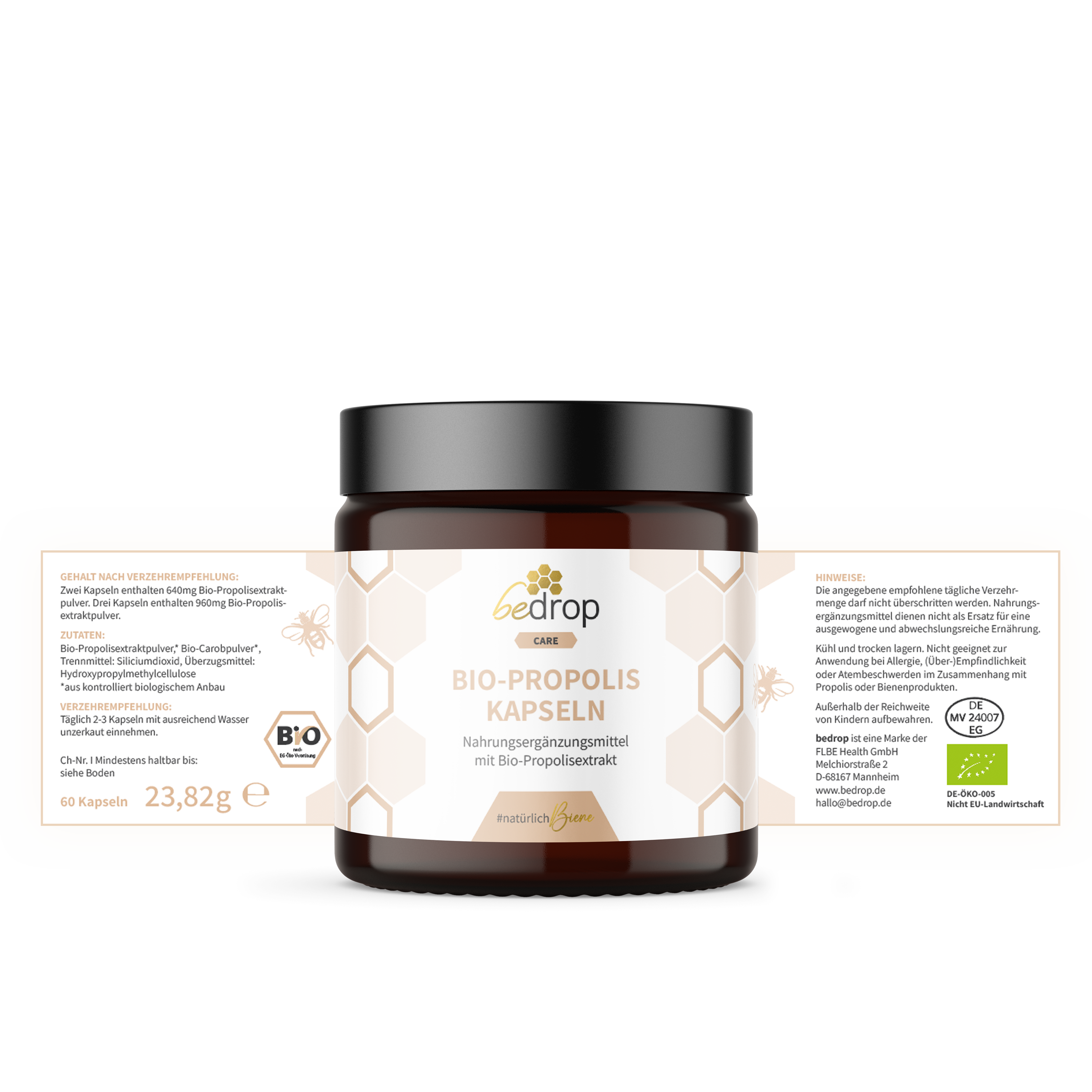 Cápsulas de propóleo ecológico (100% pura calidad apícola) - 60 cápsulas