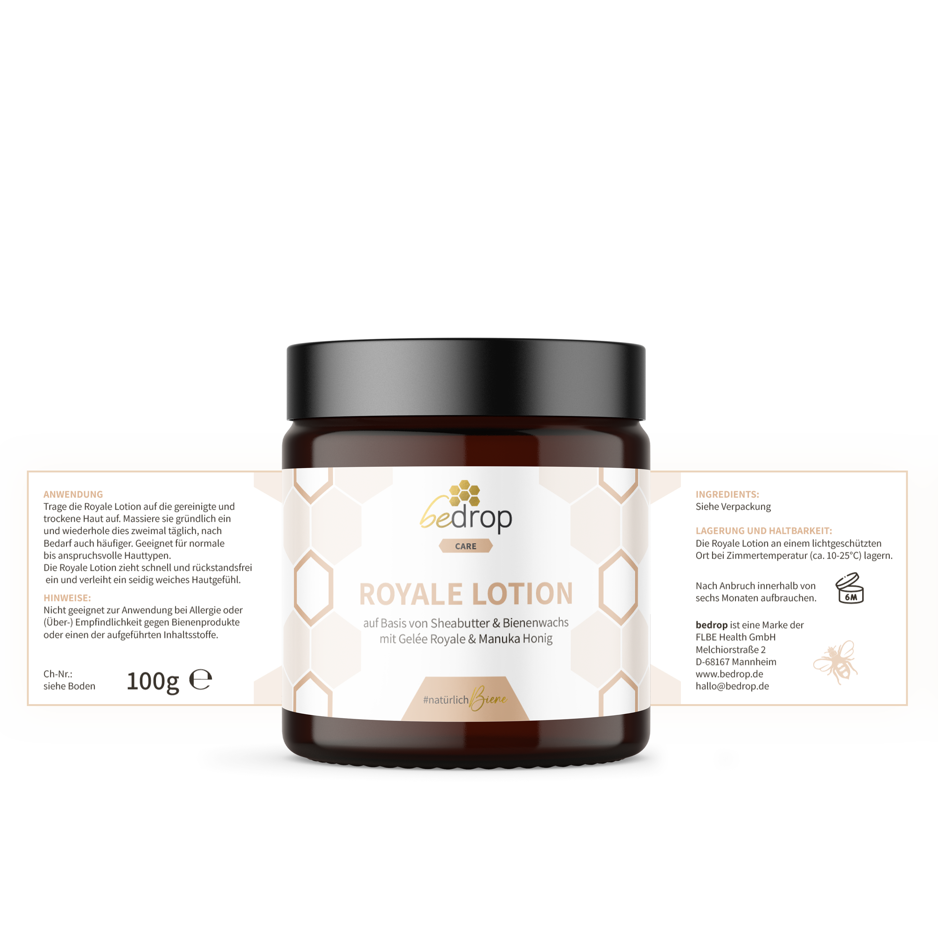 Set de valor: 3x Royale Lotion loción corporal con jalea real, manteca de karité y miel de manuka en un set de 3