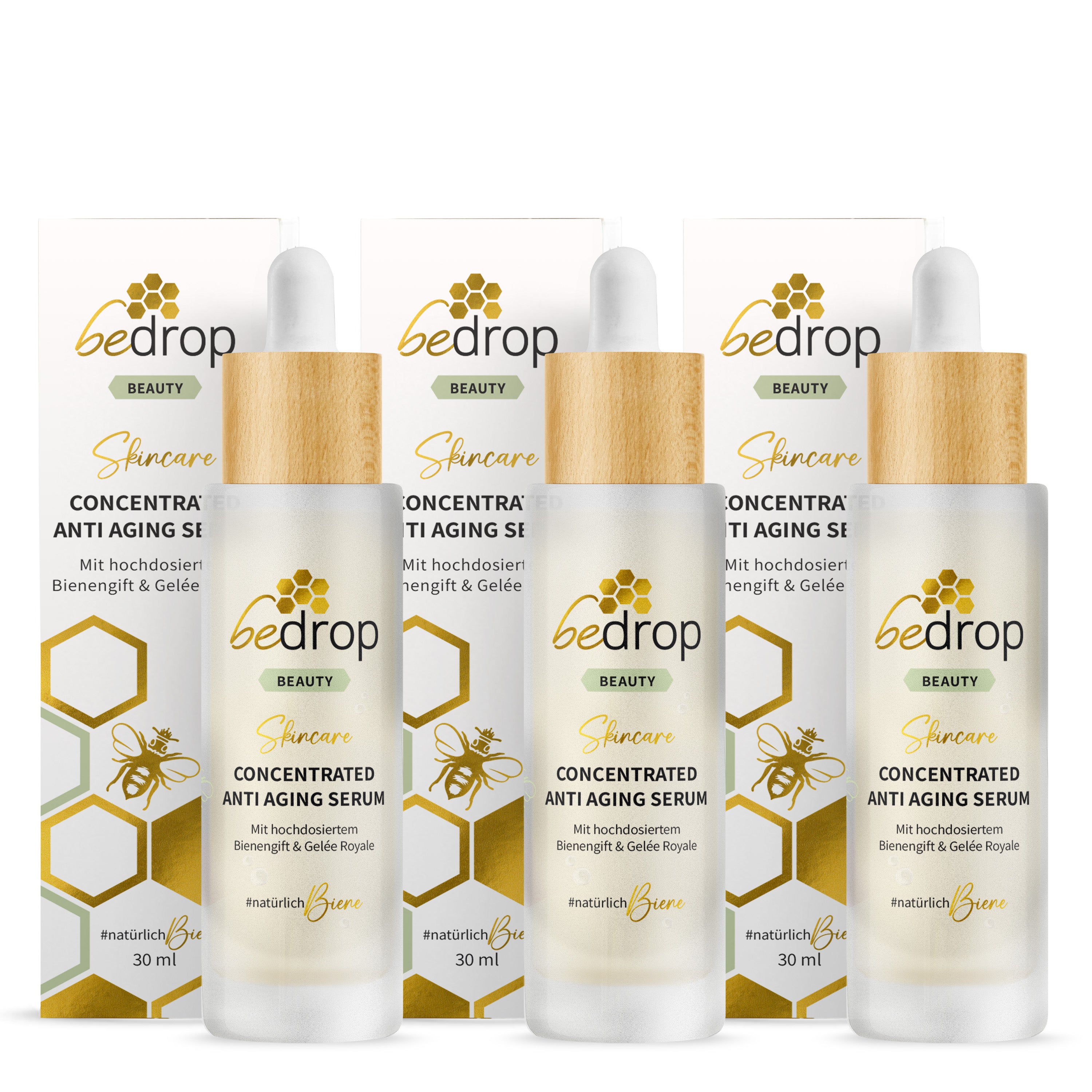 Lote: 3 SÉRUM CONCENTRADO ANTIENVEJECIMIENTO / sérum facial con altas dosis de veneno de abeja y jalea real - 30ml