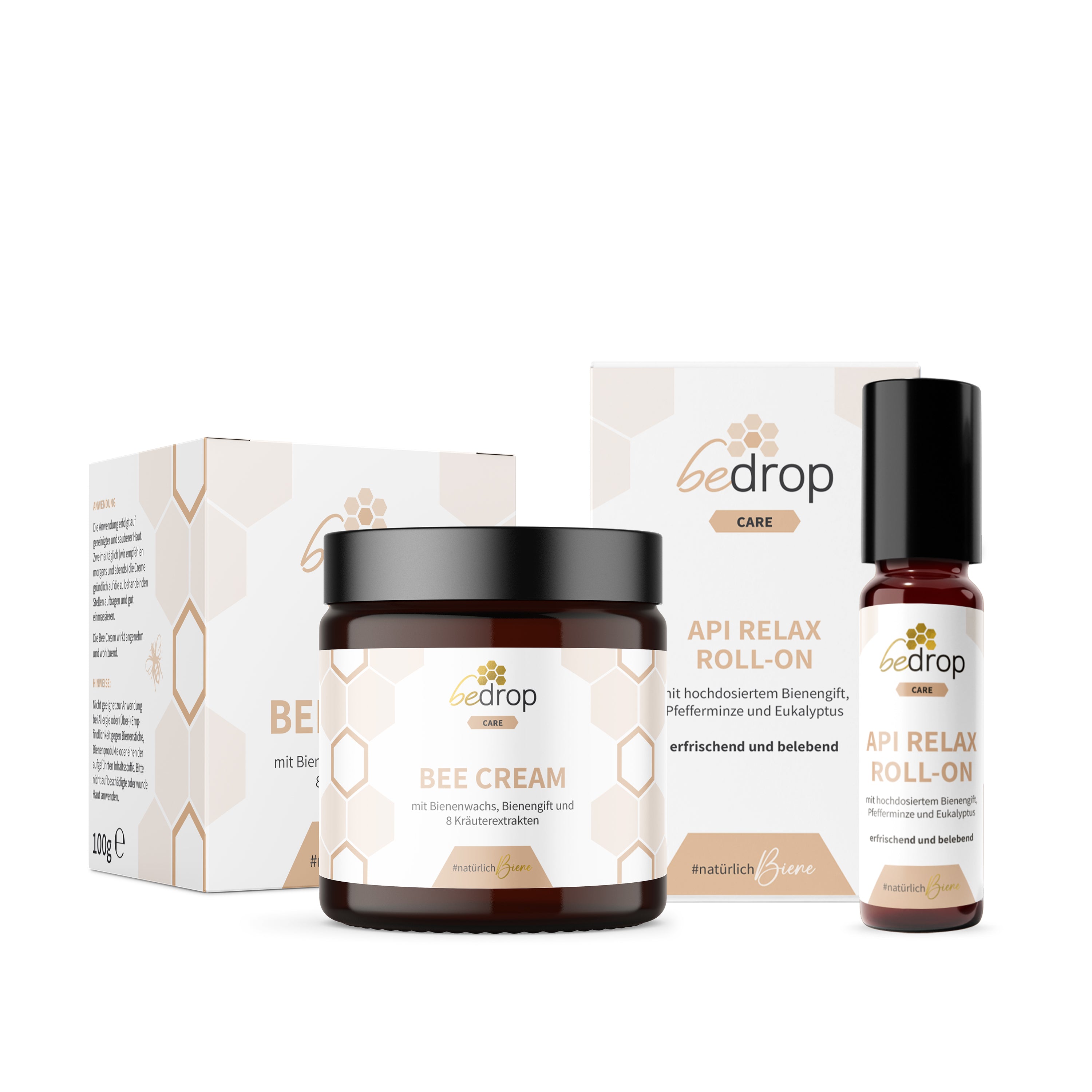 Set de relajación con veneno de abeja: Bee Cream + Api Relax Roll On para una relajación refrescante