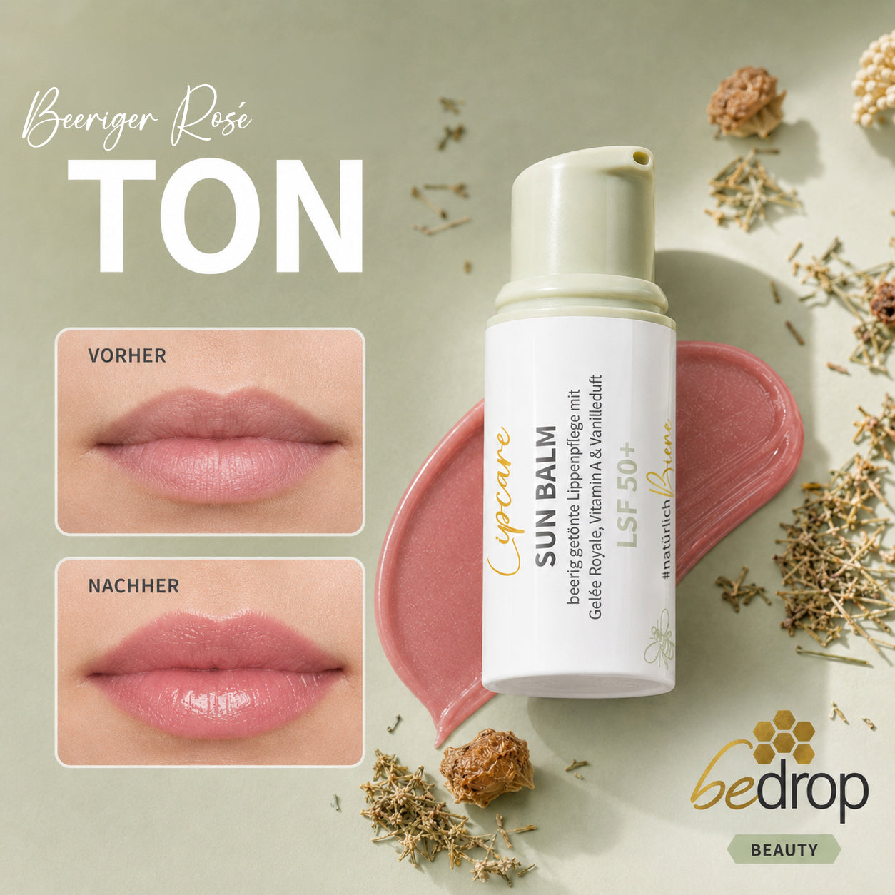 SUN BALM SPF 50+ - bálsamo labial con jalea real y delicada fragancia de vainilla