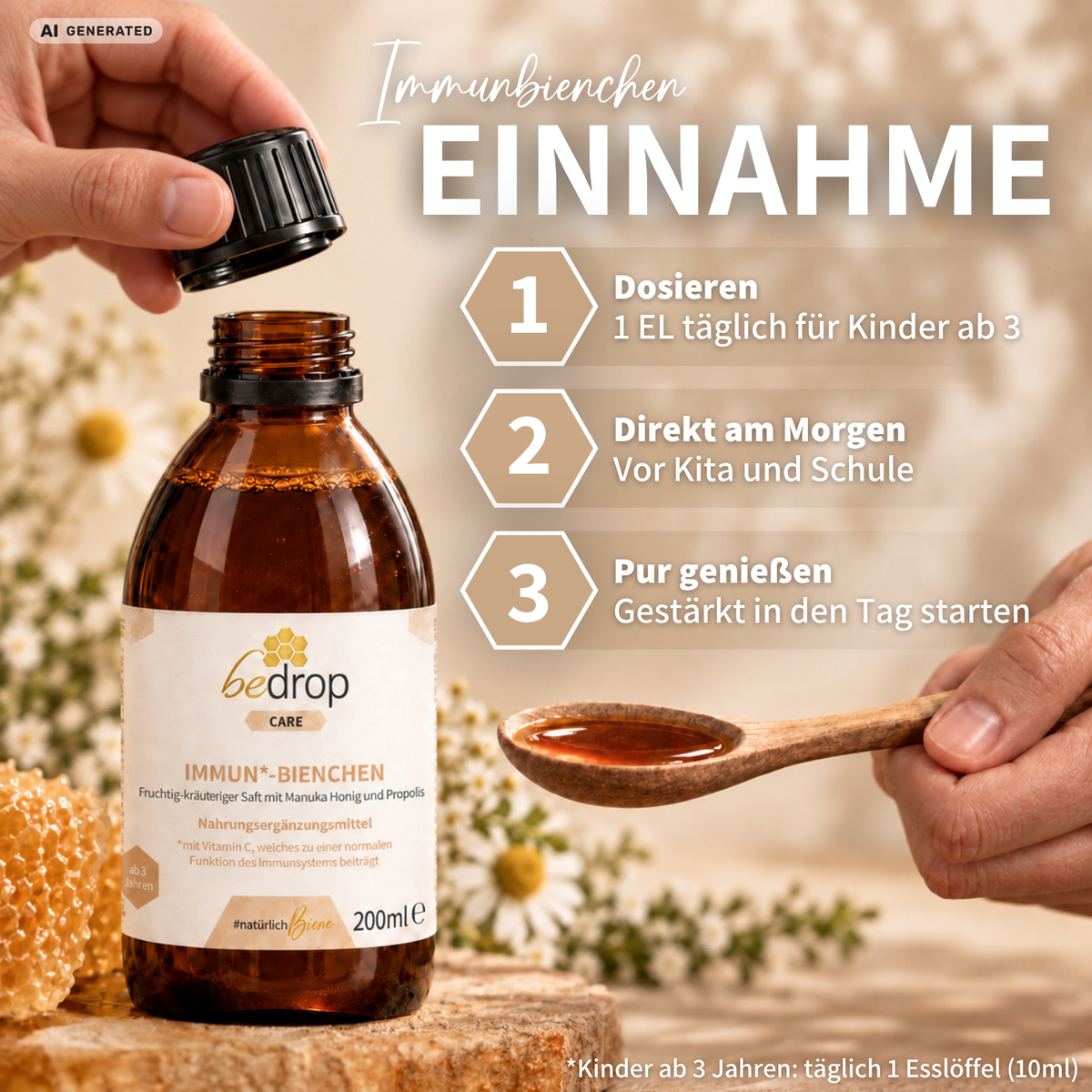IMMUN*-BIENCHEN - Zumo afrutado y con notas herbáceas, con miel de manuka y vitamina C de acerola / 200 ml