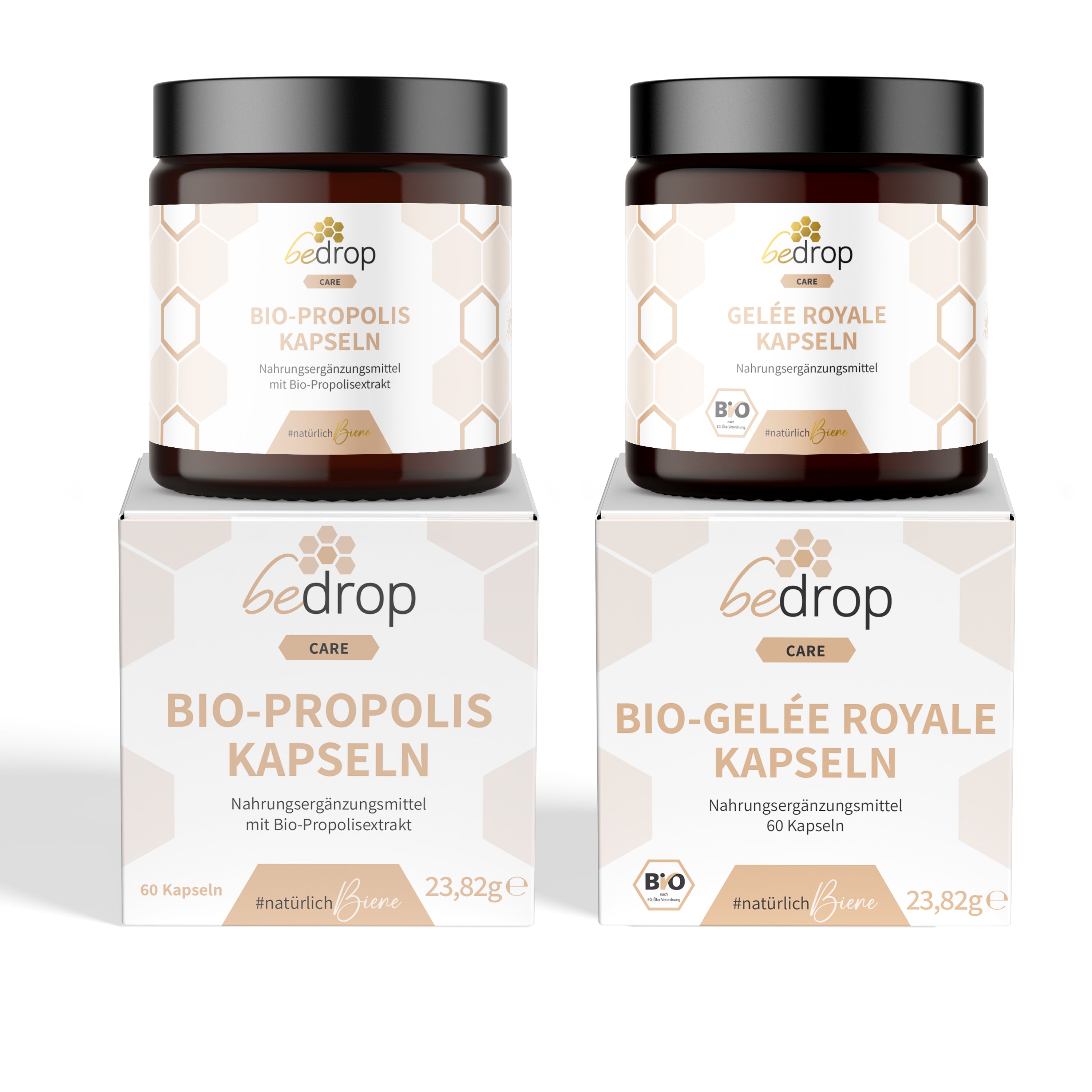 Cápsulas de propóleo y jalea real en un set | 2x 60 cápsulas (100% calidad apícola)