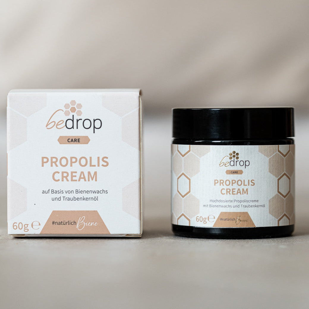 Estuche: 3x Crema de Própolis - crema de própolis de alta dosis con cera de abeja y aceite de semilla de uva en un estuche de 3