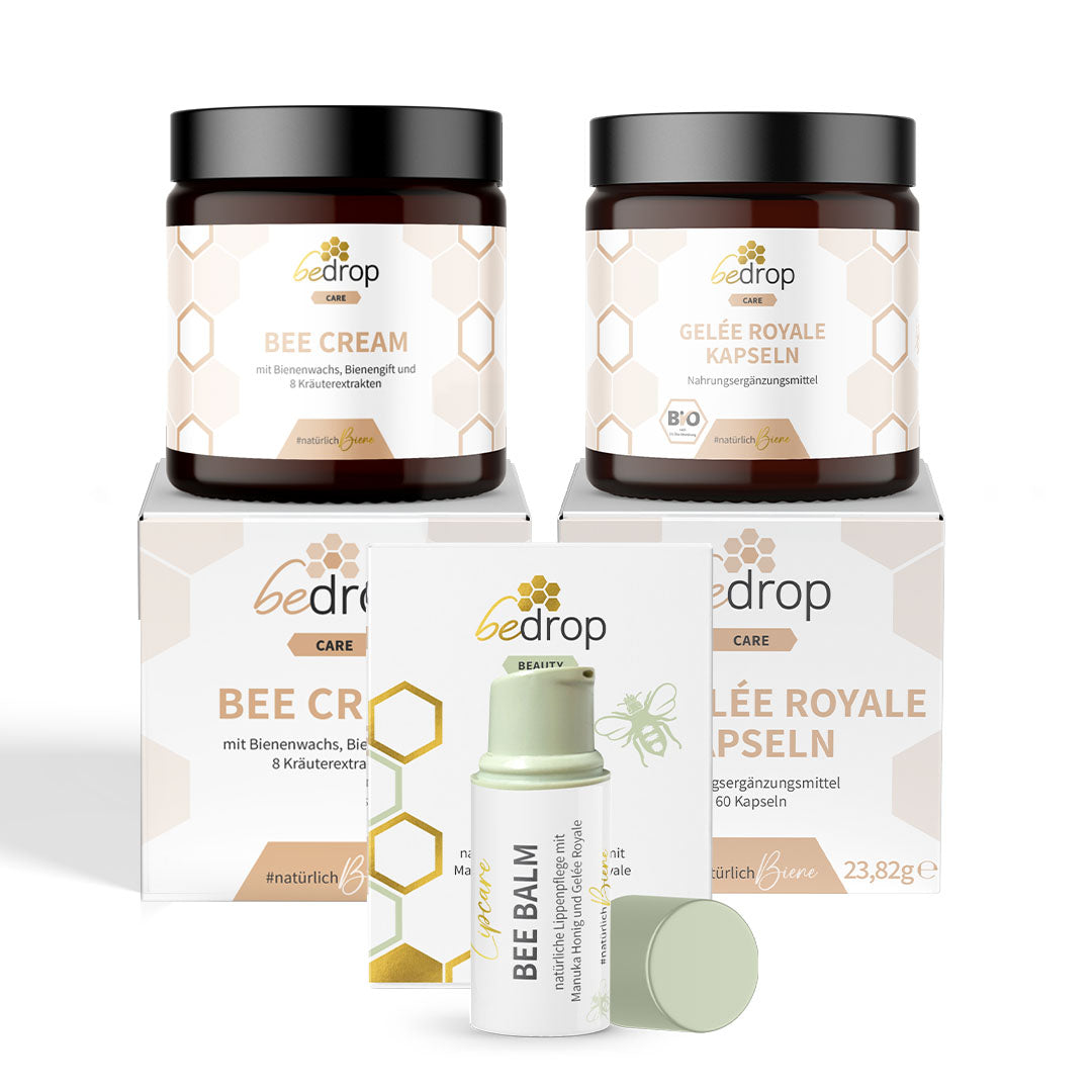 Set Bienestar (grande)| Crema de abeja (pomada de veneno de abeja) + cápsulas de jalea real + BeeBalm