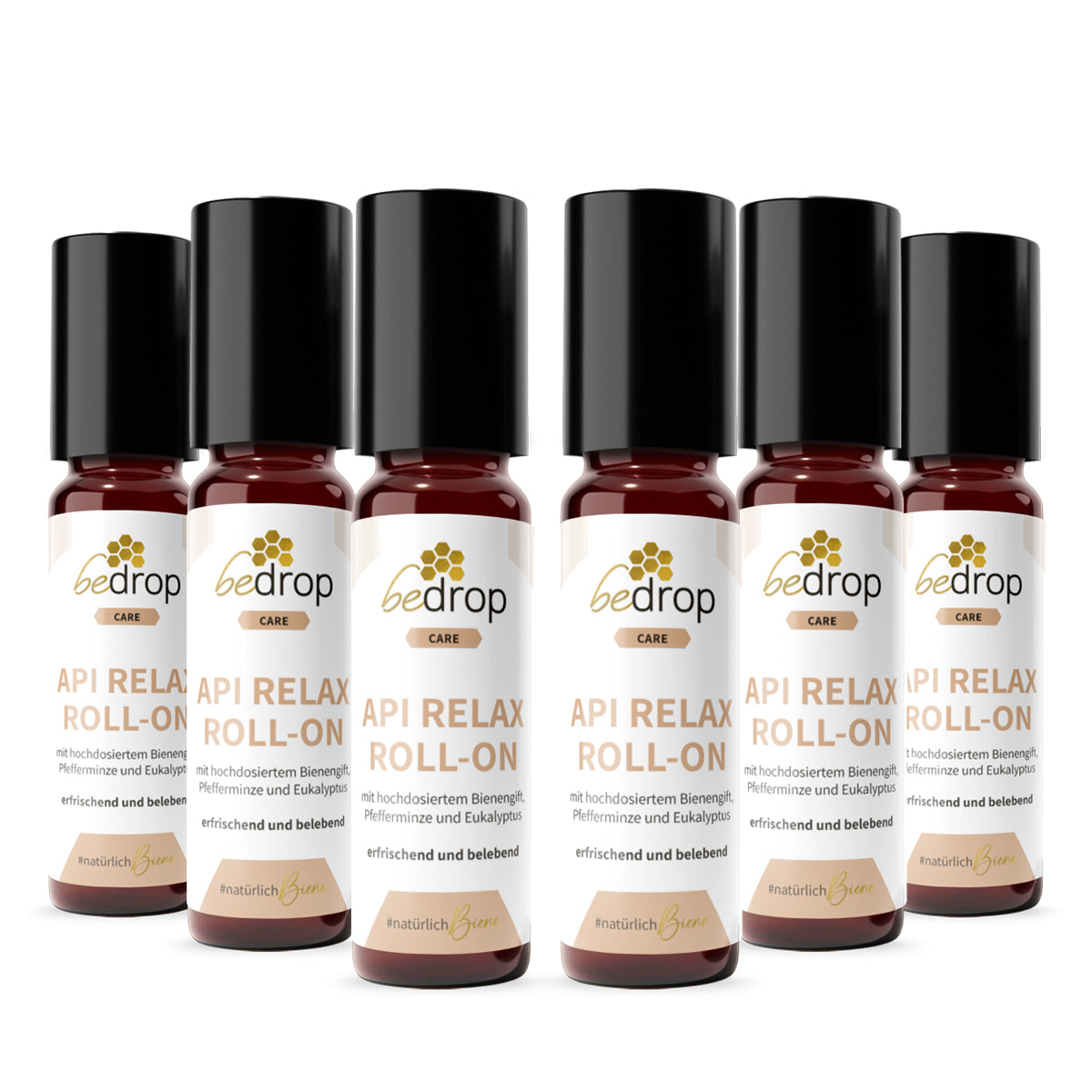 Lote: 6x Api Relax Roll-On con altas dosis de veneno de abeja, menta y eucalipto - 10ml
