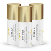 Estuche: 3x Sun Balm SPF 50+ - bálsamo labial con jalea real y delicada fragancia de vainilla