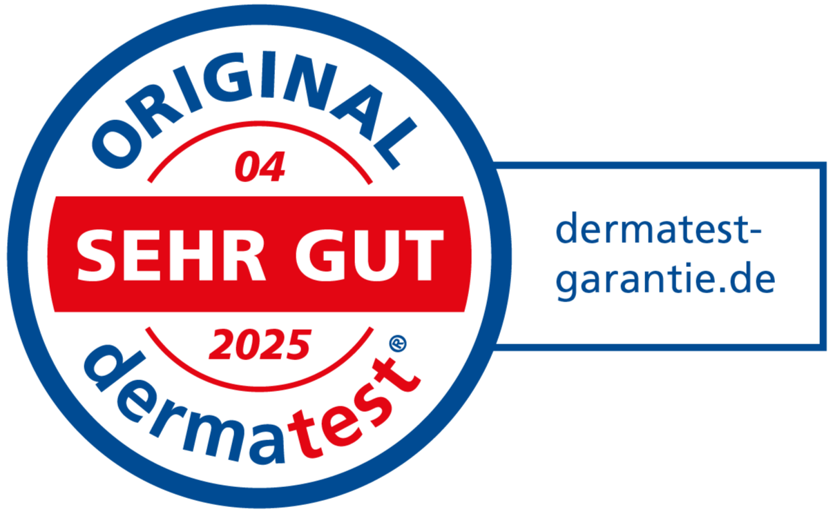 Dermatest-Siegel ‚Sehr gut‘, April 2025