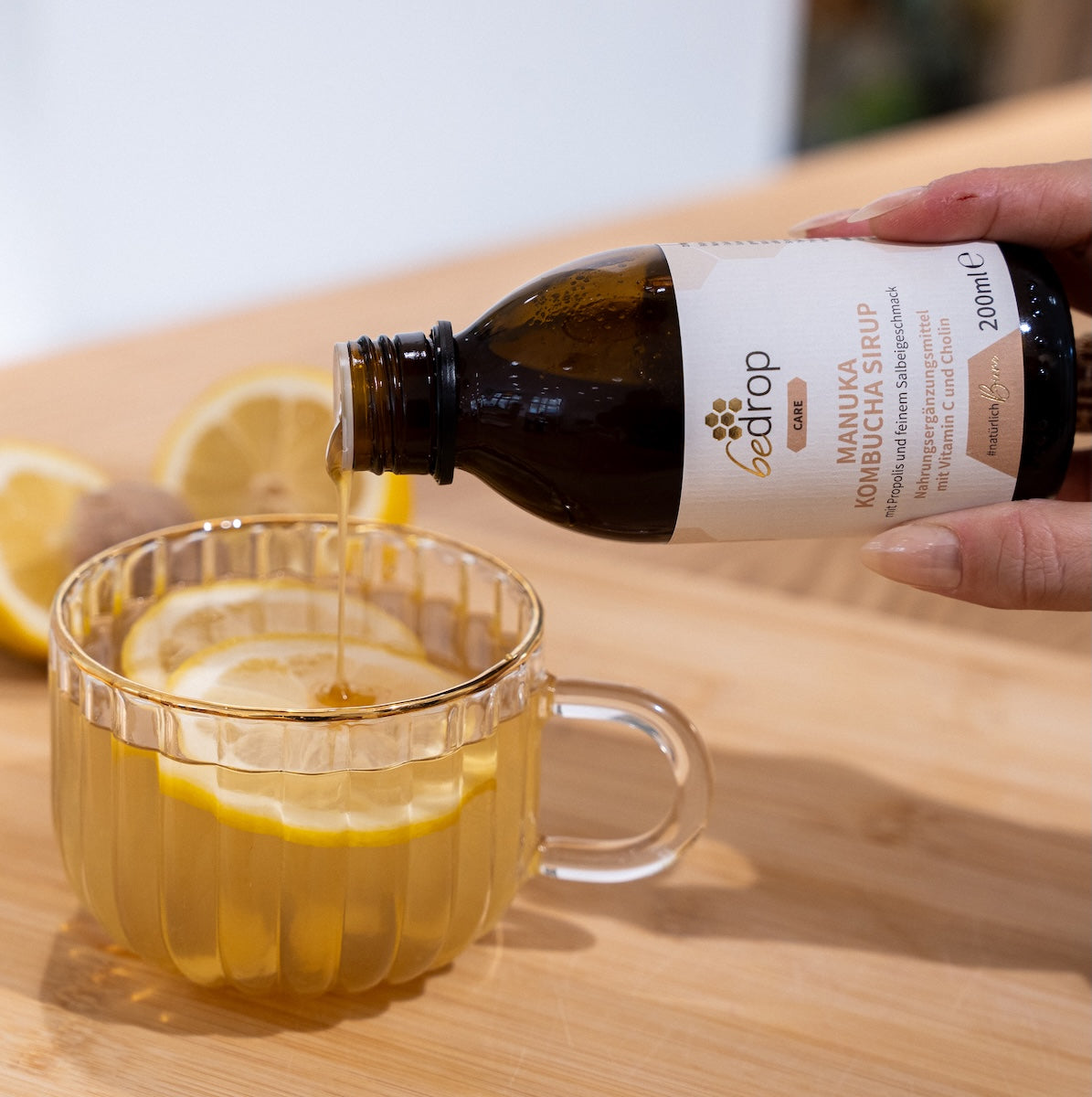 Lote: 3 jarabe Manuka Kombucha con propóleo y aroma de salvia fina - 3x 200ml